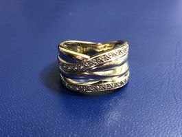 Damenring mit Diamanten aus 18 Karat Weissgold Au 750