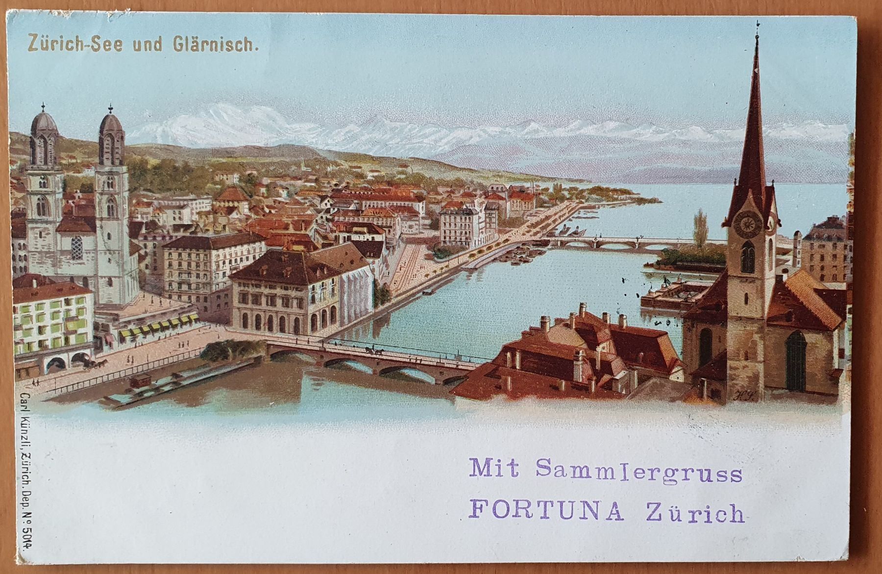 Cartoline postali: Zürichsee und Glärnisch 1899 – Usato da Kreuzlingen venduto da Rschweiz1
