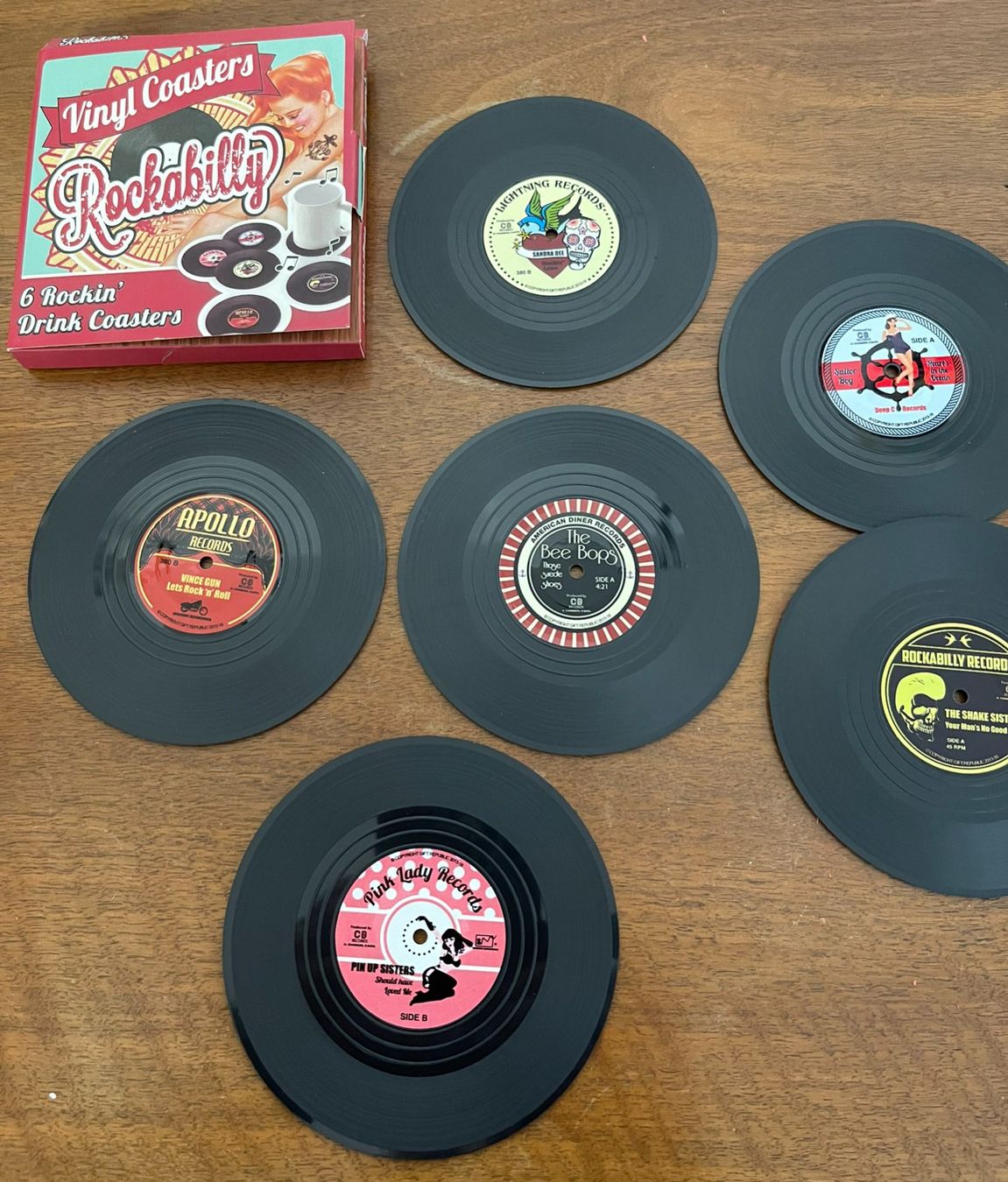 Sottobicchieri: ROCKABILLY VINYL COASTERS - Untersetzer – Nuovo e nell'imballaggio originale da Frenkendorf venduto da Yard-Sale-2000 1