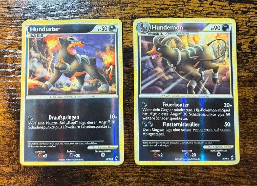 Pokémon Carte collezionabili: Hundemon Rare Reverse Holo 10 & Hunduster Reverse Holo 59 – Usato da Zürich venduto da PEACECOCOON