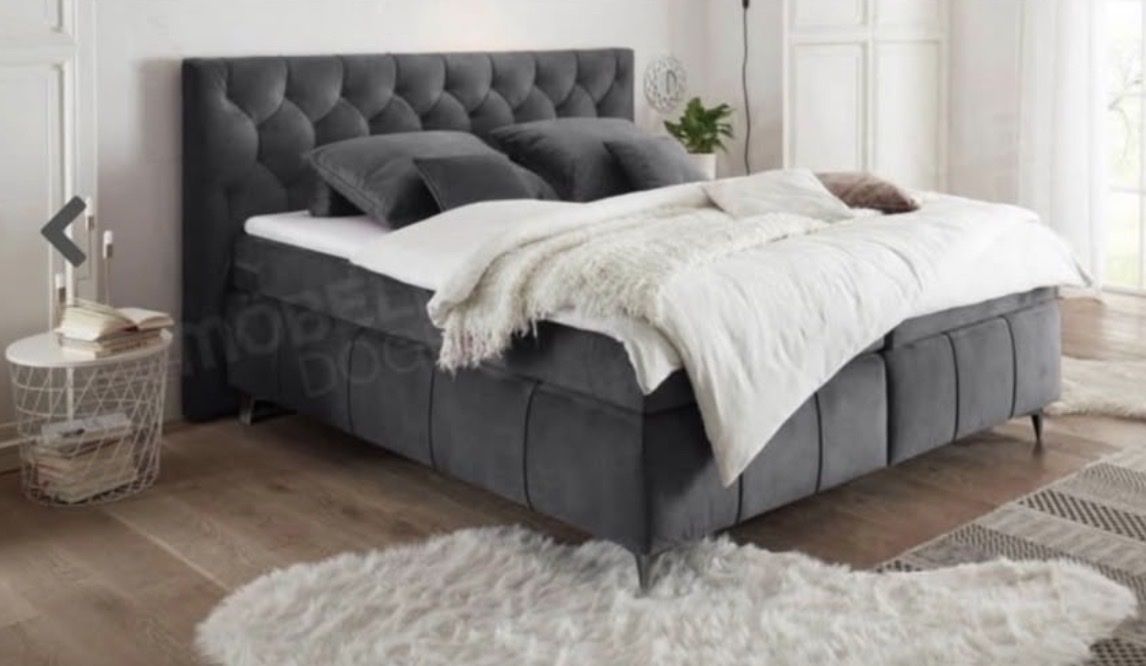 Lits: Boxspringbett Anthrazit/Grau  – Neuf (Voir description) à Mülligen par fashion_it