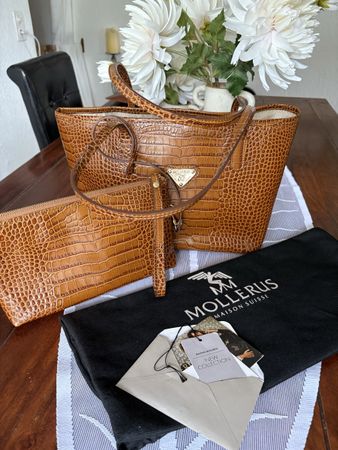 Maison Mollerus GENF Croco Honey Brown