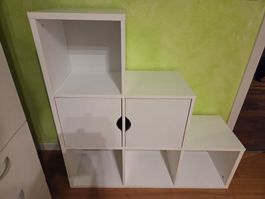 Stufenförmiges Regal weiss 6 Fächer