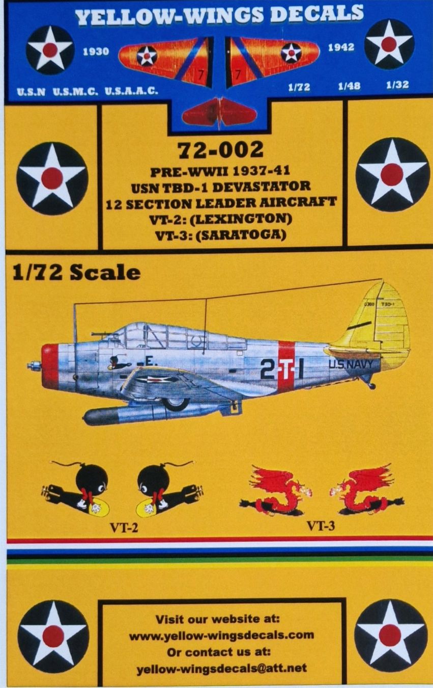 Sticker: Original Yellow Wings Decal  Aviatik TBD 1 Devast. 1/72 – Usato da Duggingen venduto da hammbe