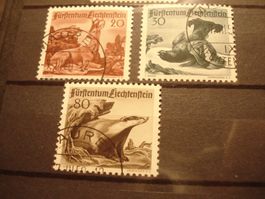 Liechtenstein 1950, Satz Jagd III, o