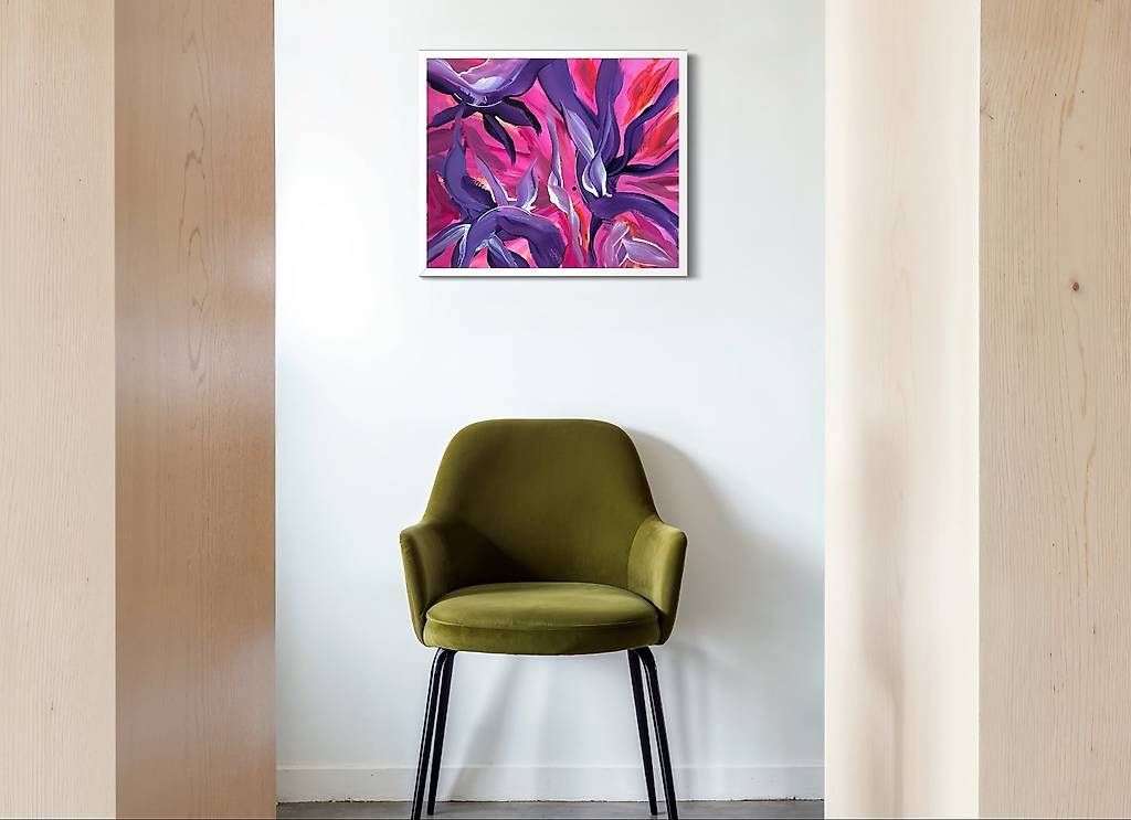Gemälde: 60x50cm Bild pink-violett "Passionsblumen" – Neu und originalverpackt aus Urdorf von manuela4 4