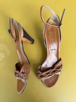 VINTAGE Ledersandalen in Brauntönen Gr. 38