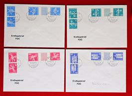 KEHRDRUCK RAR K45 -48 O. & M. ZWISCHENSTEG S63 -S66 FDC 1960