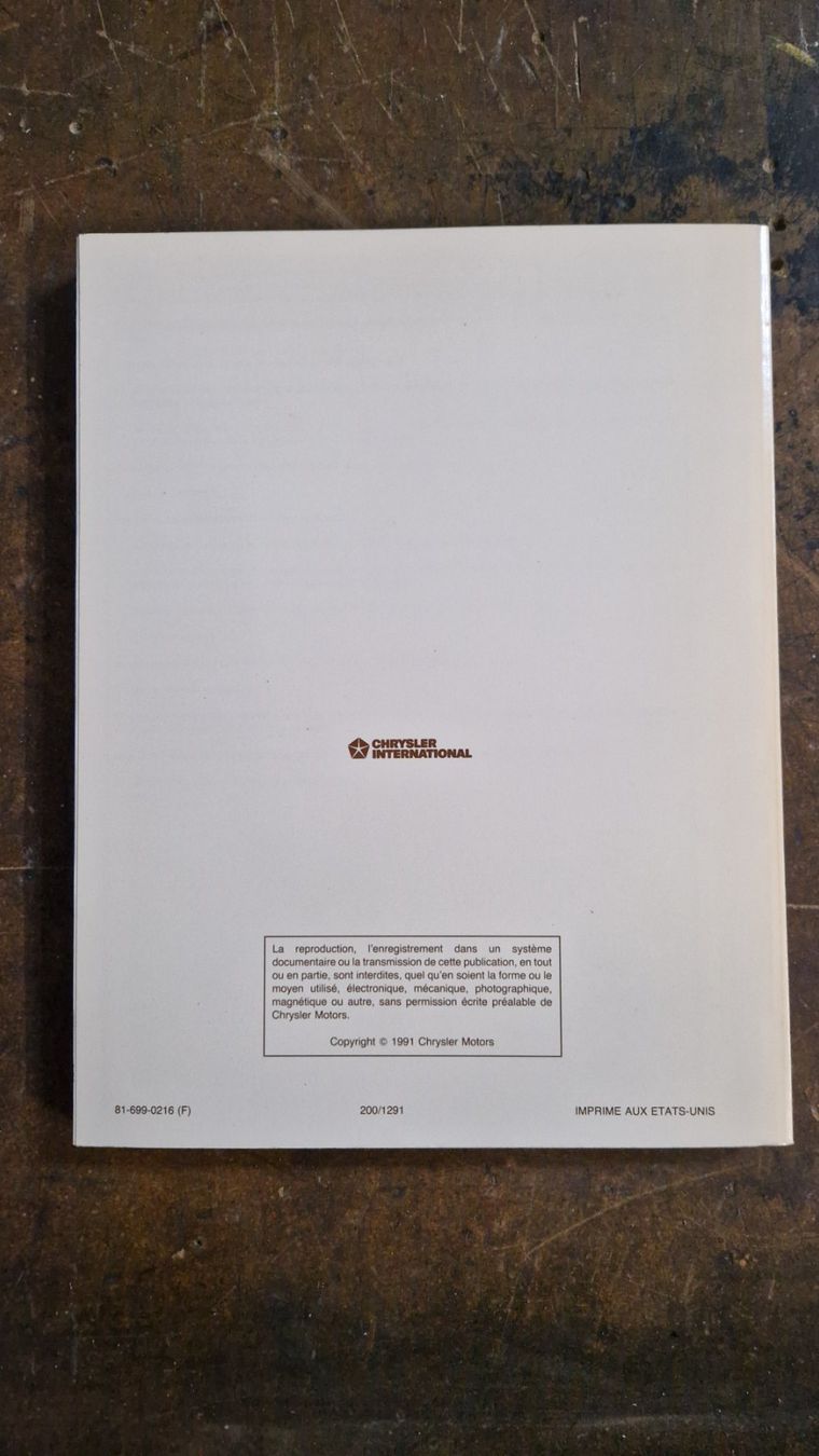 Libri: Methodes de diagnostic: Chrysler International 1992 – Usato da Zürich venduto da jhkag 3