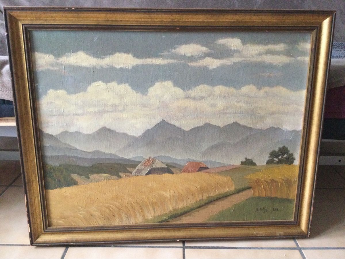 Tele & Cornici: Une huile sur toile Paysage – Usato da Buttes venduto da ButtA15 3