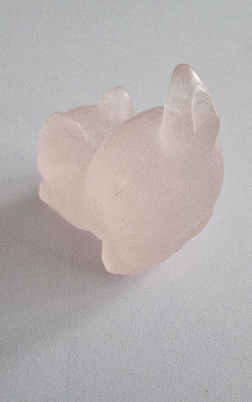 Statuette: Rosenquarz Katze Statue / Figur – Nuovo e nell'imballaggio originale da Menziken venduto da Mirager 3
