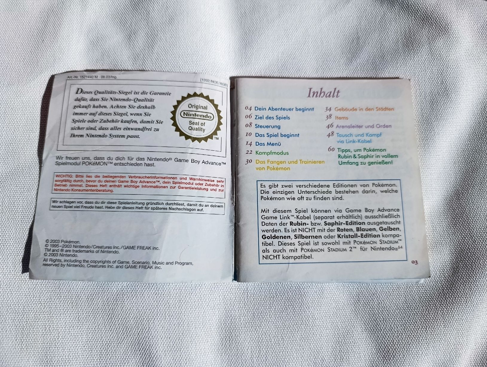 Nintendo Giochi: Pokémon Trainer's Guide, Gameboy Advance Nintendo – Usato da Wil SG venduto da Donaldus 2