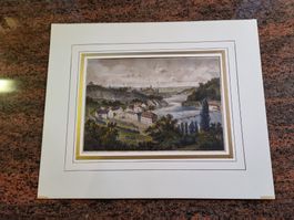 Schaffhausen Stahlstich um1850 Altkoloriert