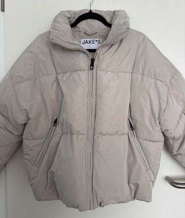 dicke Puffer Jacke JAKE*S beige mit Reissverschluss