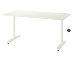 IKEA BEKANT Schreibtisch in Weiss Robust & Grosszügig (160cm