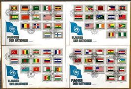 1980 -82 / 85 - USA UNO FLAGGEN der Nationen Grossbriefe