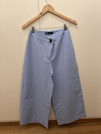Zara Culottes Hose, hellblau, Gr. S