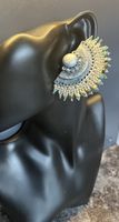 Boho Statement Ohrringe echte Türkis Silber polymerkeramik