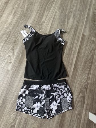 Sommer Set: Tank Top & Shorts, Schwarz/Weiss, Neu!