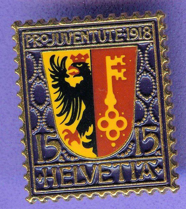 Placchette & Badge: PTT  Pro Juventute 1918  GENF – Usato da Winterthur venduto da Sammleroase