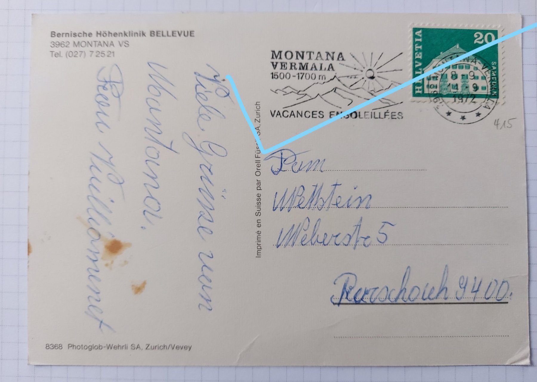 Cartoline postali: Montana (VS) – Usato da Lyss venduto da rochen54 1