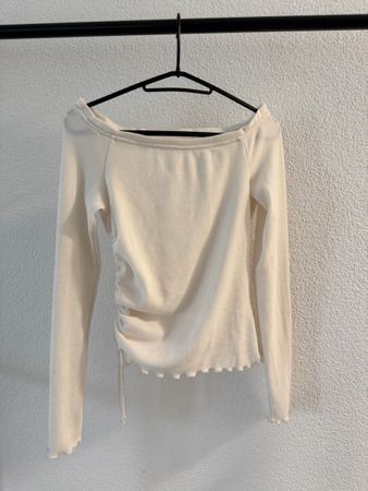 Women Top long sleeve off-shoulder cream size S