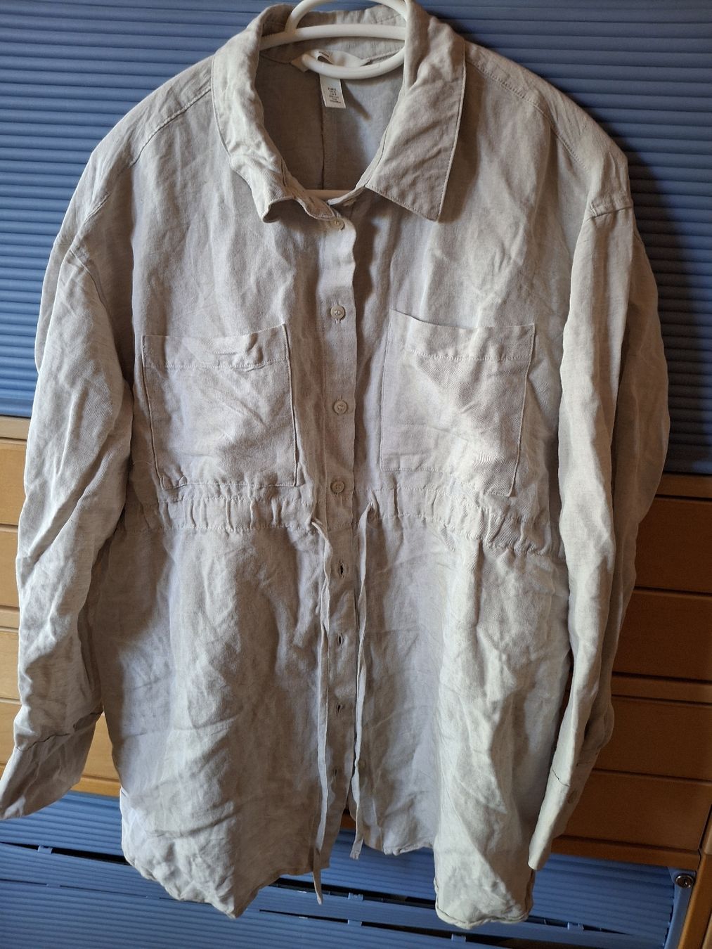 H&M Camicette: Mama Bluse Gr. S, hellbeige, Leinengemisch, H&M Umstandsmode – Usato da Mamishaus venduto da Salima 4