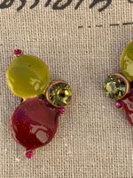 Splendide vintage clip oreille TARATATA pierre strass taillé