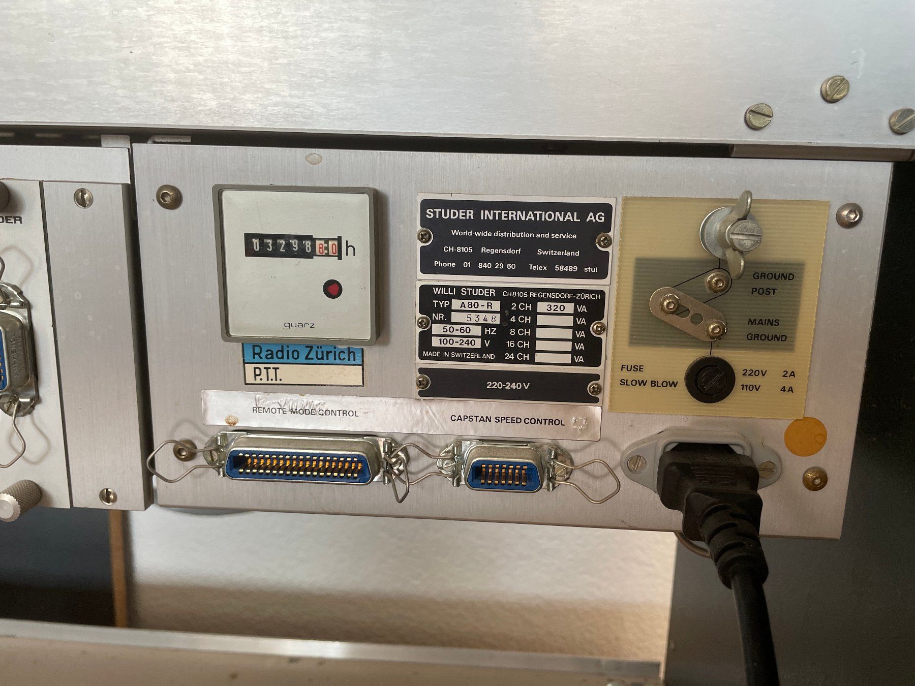 Studer Bandmaschinen: Studer A80 - R   2-Kanal  S/N 5348 – Gebraucht aus Arbon von atorum 1