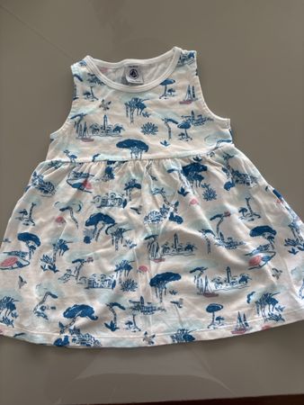 Petit Bateau Kleid weiss-blau Grösse 68 guter Zustand