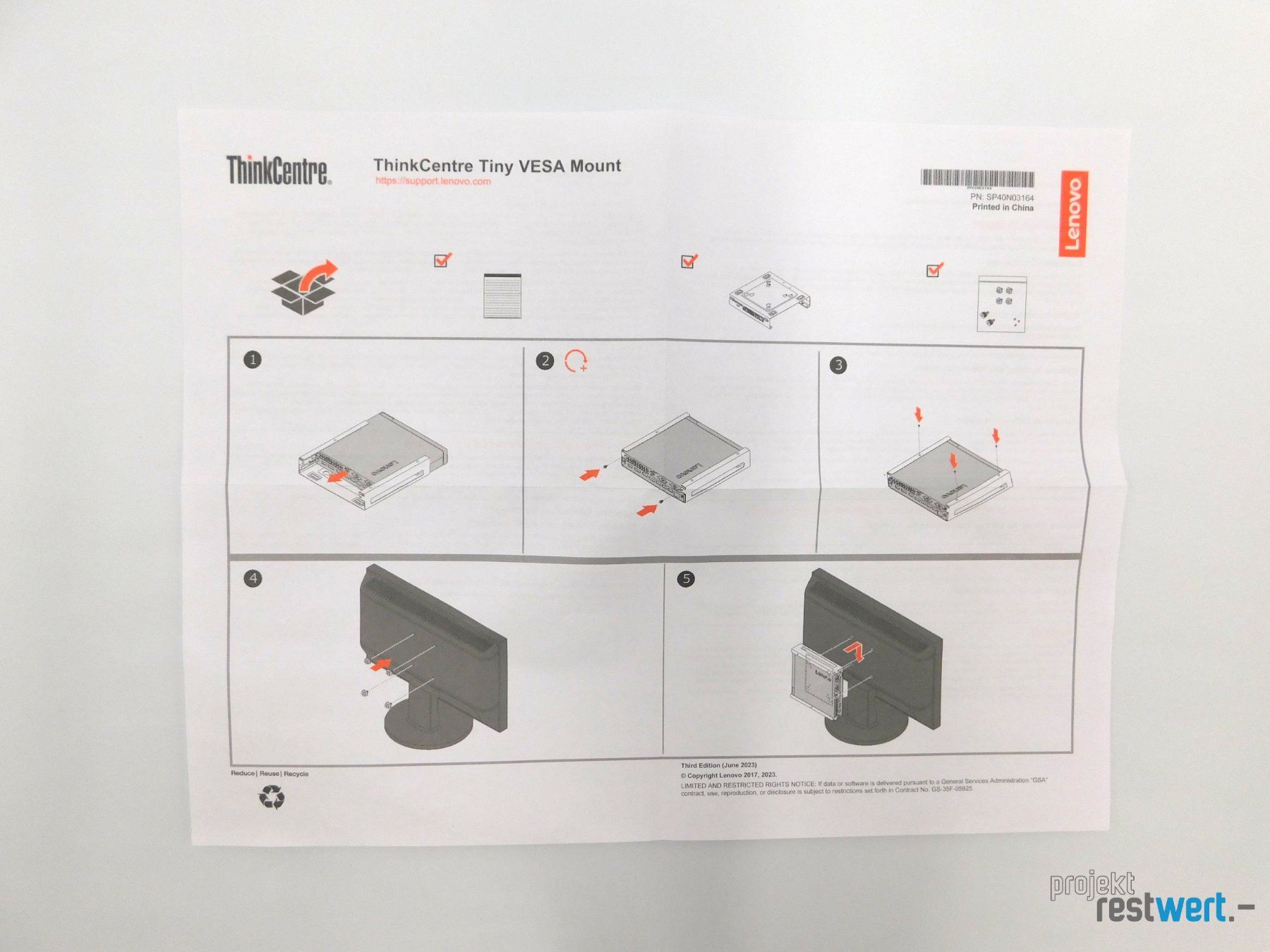 Lenovo Fixations: ThinkCentre Tiny VESA Mount von LENOVO – Neuf (Voir description) à Bülach par restwert_buelach 6