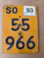Velonummer SO 93 gelb Mofanummer Mofaschild Plaque Mofa