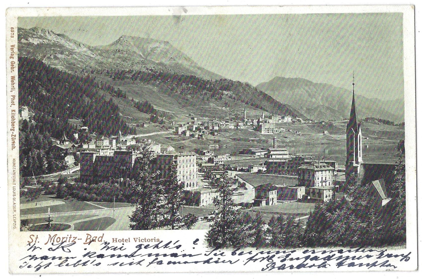 Cartoline postali: St.  Moritz - Bad.   Hotel  Victoria. – Usato da Bütschwil venduto da Jackson1A