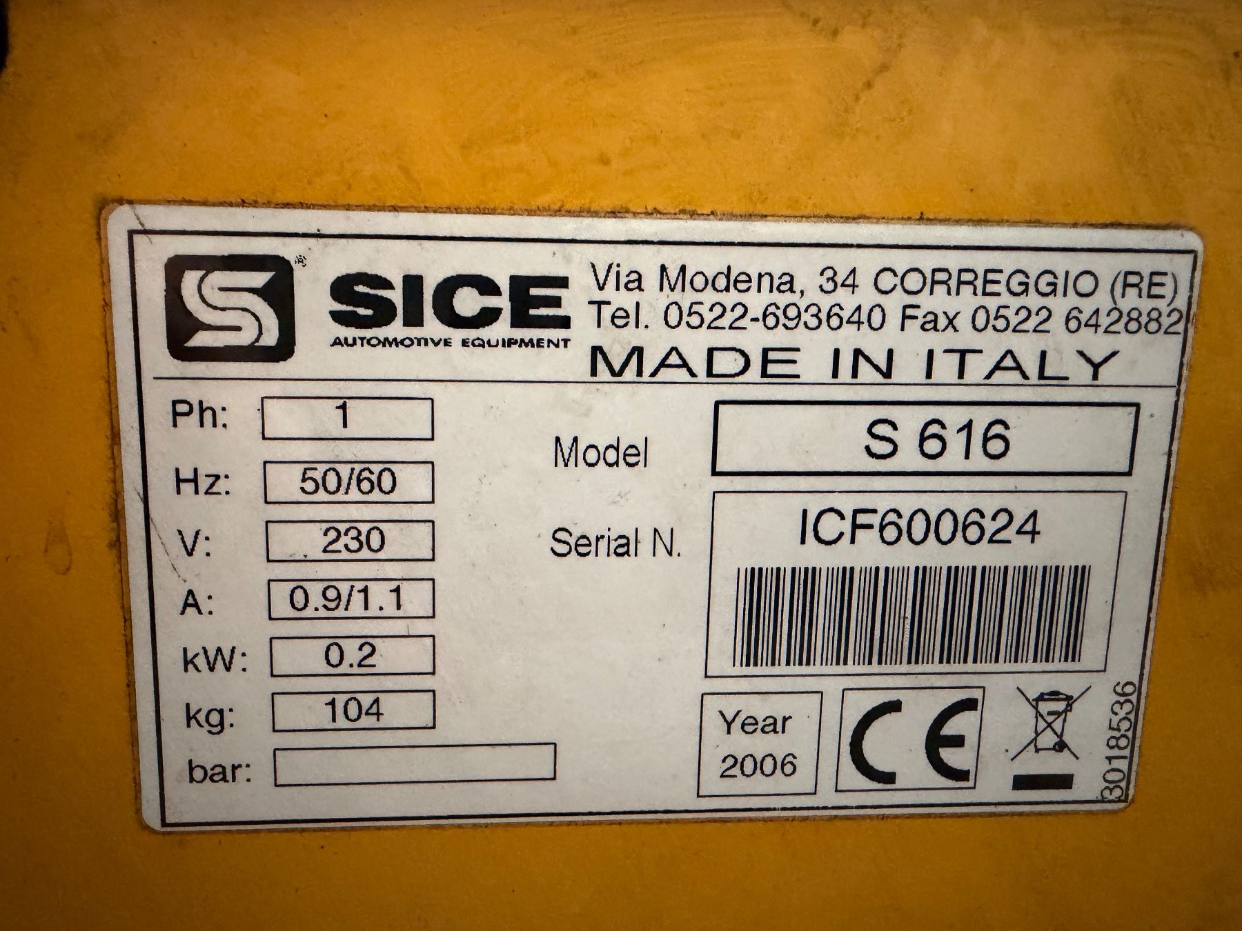 Tutte le macchine: Équilibreuse de roues SICE S 616 machine professionnelle – Usato da Bouveret venduto da saki03 2