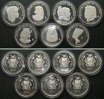 GUINEA Satz 7 x 500 Francs 1970 PHARAONEN Silber PP