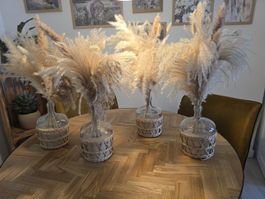 4  Grosse Glasvasen  Deko Hochzeit Set  hochwertig