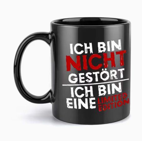 Tazze: Schwarze Kaffeetasse "Ich bin nicht gestört" – Nuovo e nell'imballaggio originale da Reinach BL venduto da Deinfashion