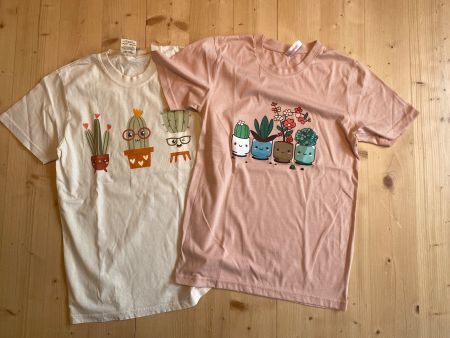 2 Stück KAWAII Shirts Pflanzen Print Gr. S