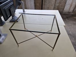 Beistelltisch Messing mit Glasplatte 55 X 40 X 38cm hoch