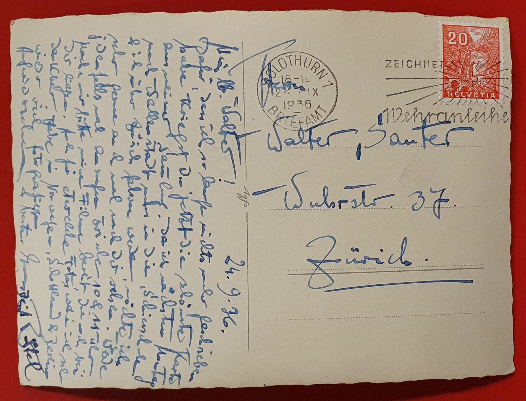 Cartoline postali: Solothurn 1936 - Gesammtansicht – Usato da Kreuzlingen venduto da Rschweiz1 1