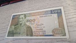 500 Pesos Oro Kolumbien Banknote 1979