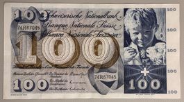 Banknote 100 Franken 5. Januar 1970