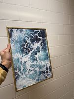 Meer / Wellen Bild in Goldrahmen