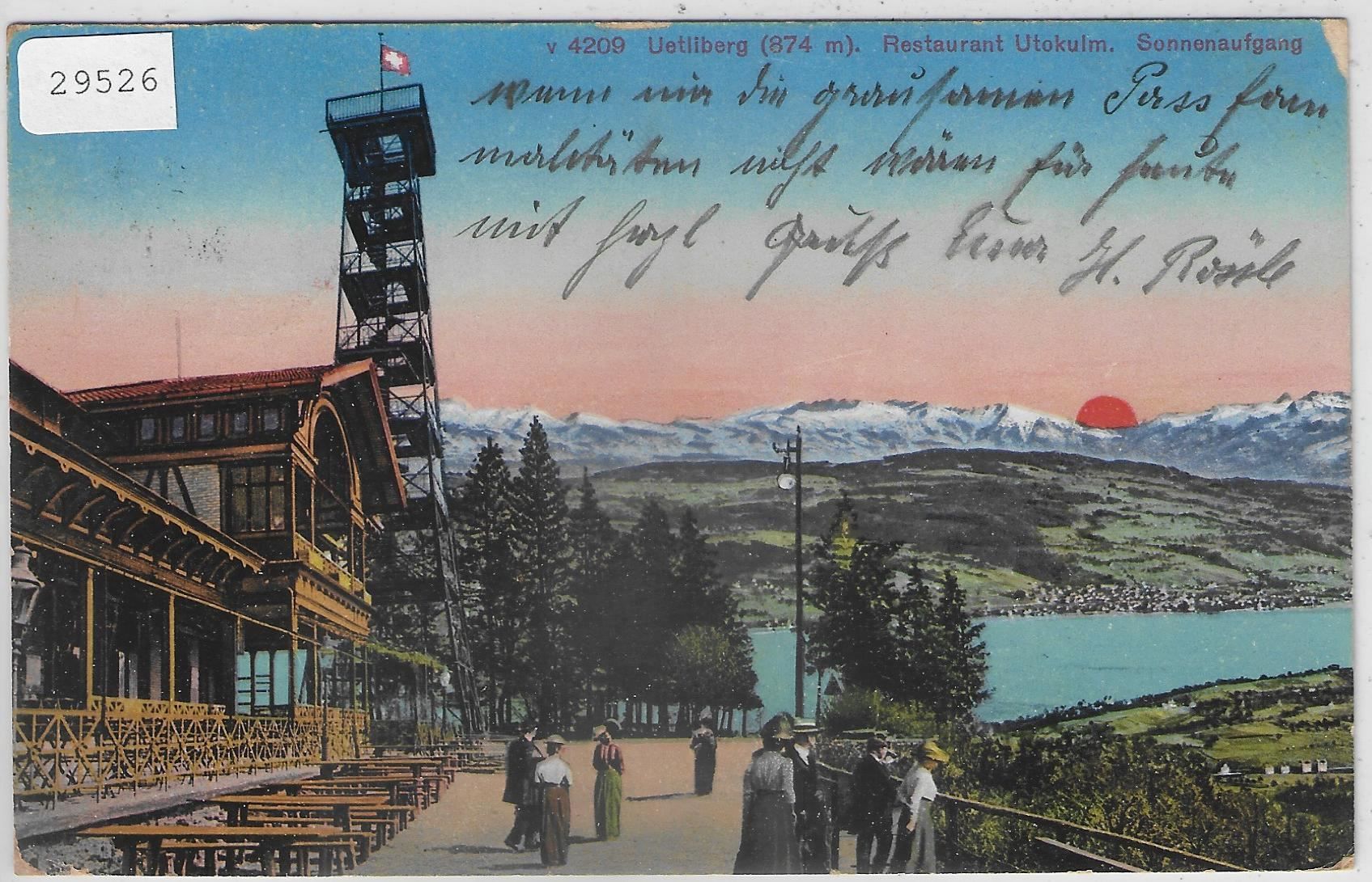 Cartoline postali: Uetliberg - Restaurant Uto-Kulm - Litho – Usato da Ettingen venduto da Kartenplanet