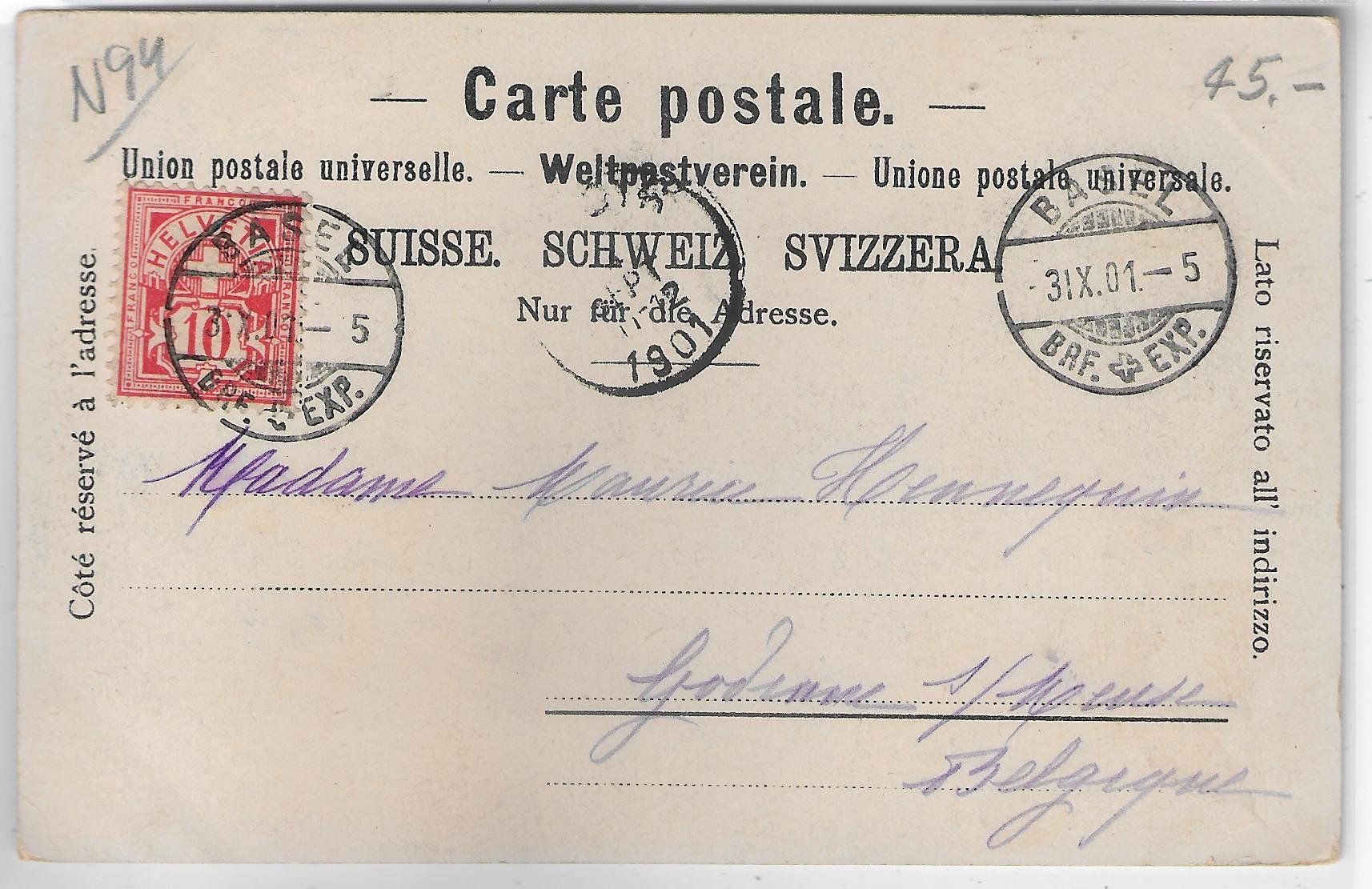 Cartoline postali: Gruss aus Basel - St. Leonhards-Kirche - Litho – Usato da Ettingen venduto da Kartenplanet 1