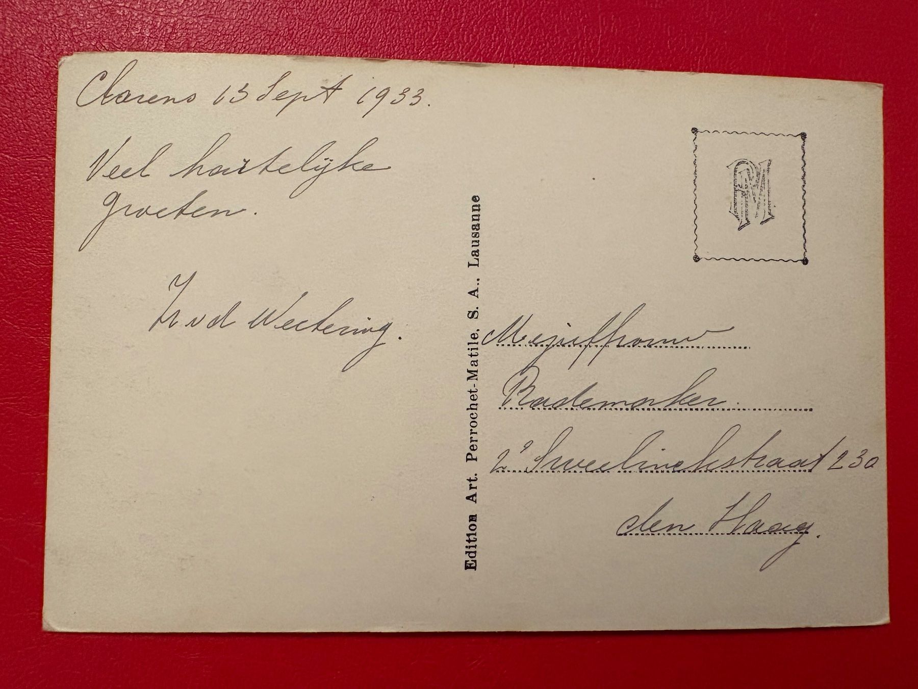 Cartoline postali: 1933 // Clarens les Quais – Usato da St-Légier-Chiésaz venduto da Theo006 1