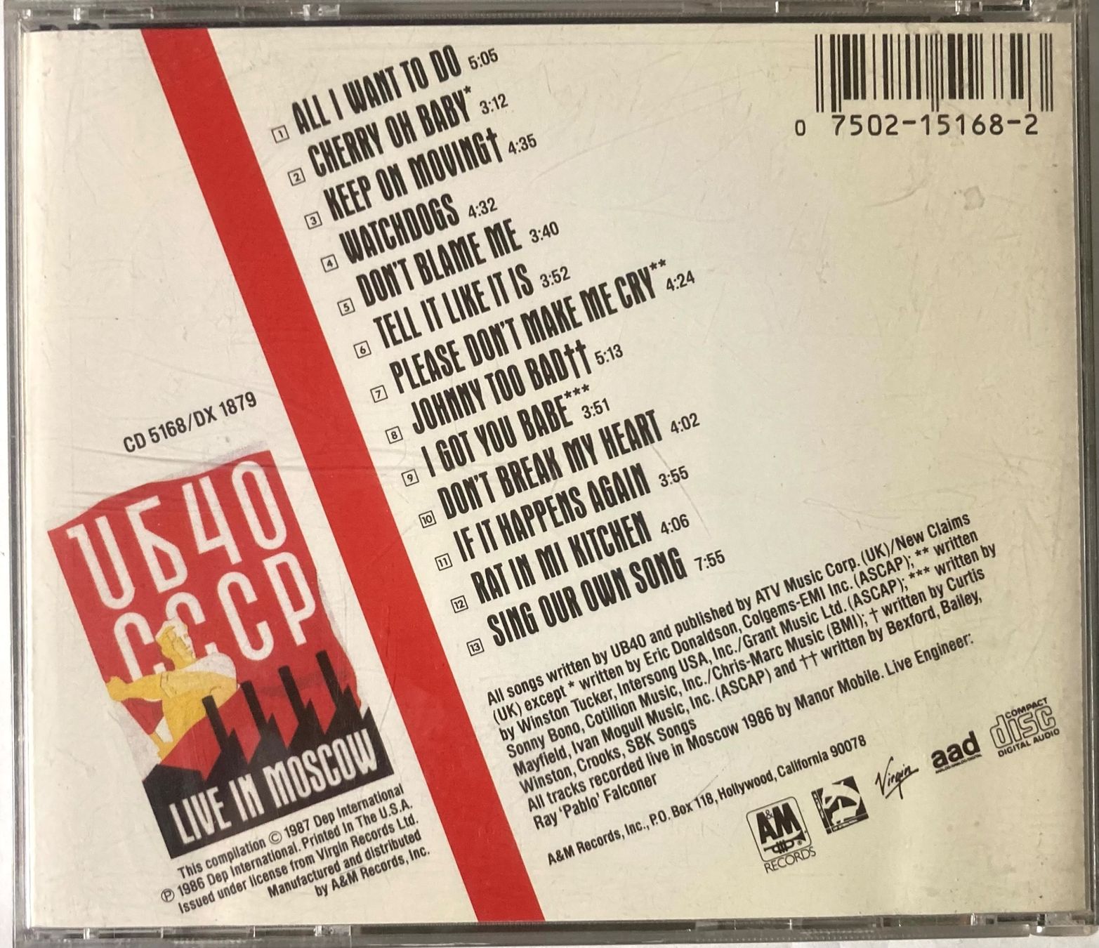 CD: UB40 - CCP - LIVE IN MOSCOW – Usato da Poliez-Pittet venduto da Newtown-Records 1
