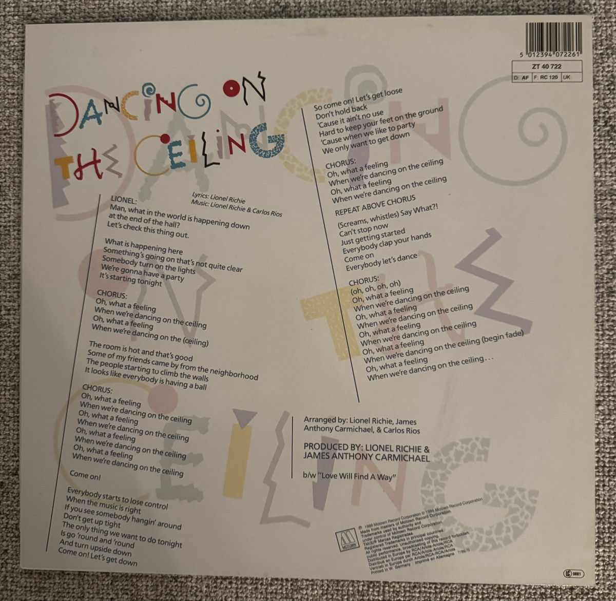 Dischi in vinile: Lionel Richie - Dancing On The Ceiling - 12" Maxi - 80s – Usato da Rorbas venduto da BlackstarRecords 1