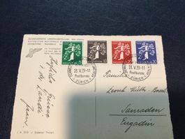 Landesauusstellung 1939 Zürich Postkarte mit Satz in deutsch