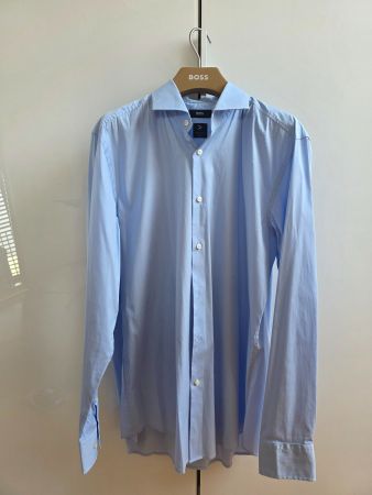 BOSS - Slim-Fit Popeline-Hemd aus bügelleichtem Baumwoll-Mix